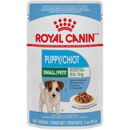 Pochettes morceaux en sauce, chien petit chiot, Royal Canin 85g