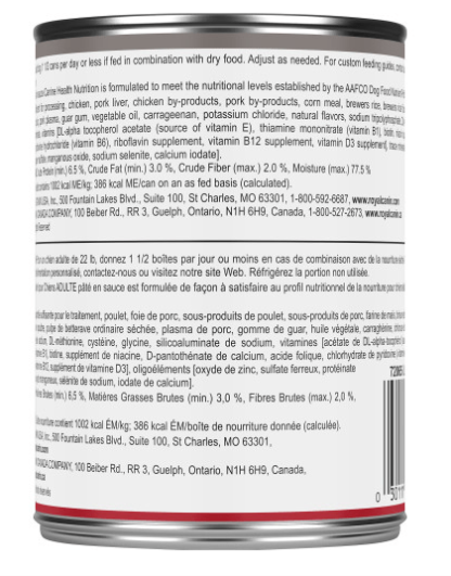 Conserve pour chien adulte pâté en sauce Royal Canin, 385g