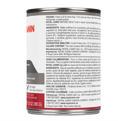 Conserve pour chiens âgés pâté en sauce Royal Canin, 385g