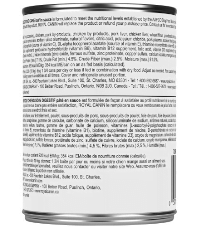 Conserve soin digestif pour chiens Royal Canin, 385g