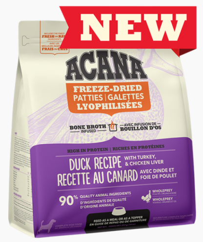 ACANA LYOPHILISÉE, Nourriture pour chiens recette au canard en morceaux, 227g  ( 8 oz )