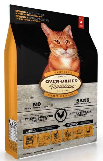 Nourriture pour chats séniors/contrôle poids au poulet, Oven Baked