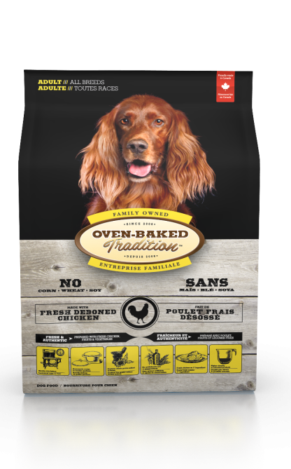 Nourritures pour chiens adultes, toutes races, poulet, Oven-Baked