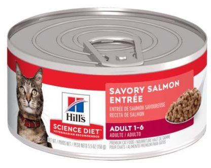 Conserve pour chats adultes 1-6, entrée de saumon, Science Diet 156g (5.5oz)