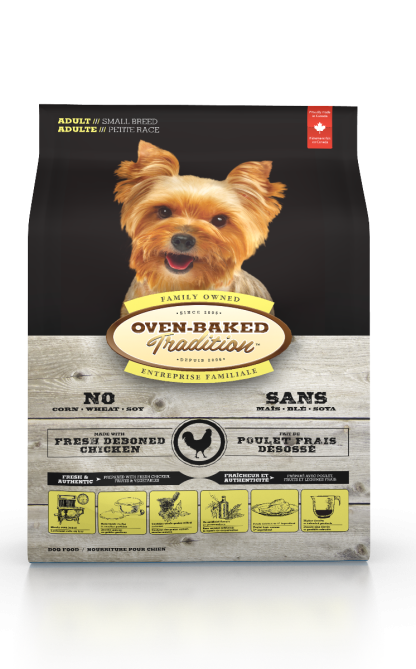 Nourriture chiens adultes, petite race, poulet, Oven-Baked