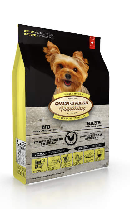 Nourriture chiens adultes, petite race, poulet, Oven-Baked