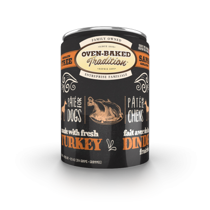 Conserve pour chien pâté à la dinde sans grains, Oven-Baked 354g  12.5 oz