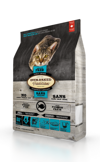 Nourriture pour chats toutes étapes de vie, poisson, SANS GRAIN, Oven Baked