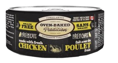 Pâté pour chats adultes au poulet sans grains, Oven-Baked 5oz