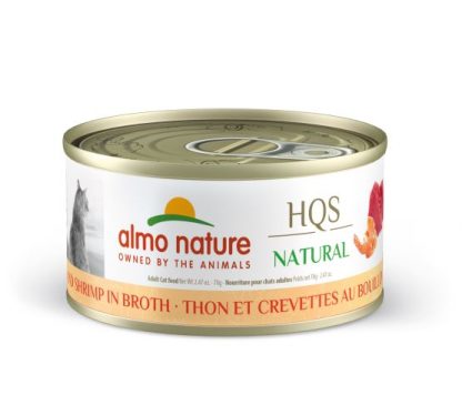 Conserve pour chat, Hqs Natural Thon et Crevette au Bouillon, Almo Nature 70g