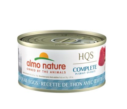 Conserve pour chat, Hqs Complete, Thon avec oeuf de caille en sauce, Almo Nature 70g